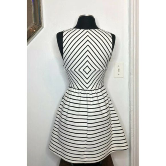 Maeve Womens Sleeveless Striped Diamond Dress Sz 0 - Picture 5 of 8